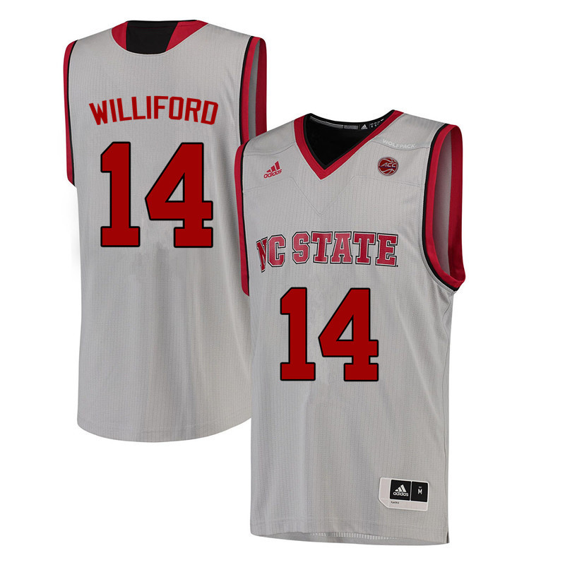 Men NC State Wolfpack #14 Vann Williford College Basketball Jerseys-White - Click Image to Close